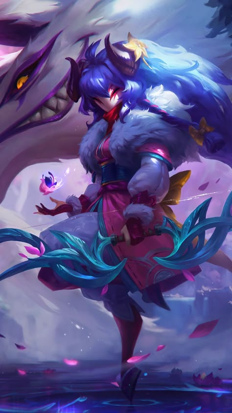 Spirit Blossom Kindred, League Of Legends Wallpapers, Spirit Blossom, League Of Legends Characters, Riot Games, Lol League Of Legends, Female Character, League Of Legends, Blossom