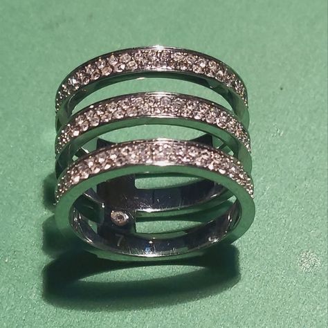 Michael Kors ring Michael Kors Ring, Michael Kors Jewelry, The 3, Ring Shopping, Silver Ring, Michael Kors, Silver Rings, Size 7, Diamonds