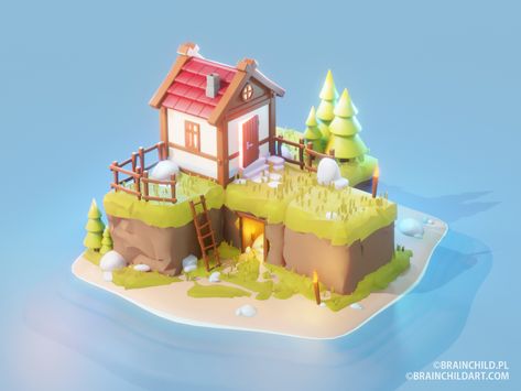 Cube World, Idle Game, Cinema 4d Tutorial, Low Poly Games, 3d Games, Isometric Art, Isometric Design, Game Environment, Blender Tutorial