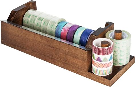 Amazon.com : MOLSHINE Wood Desktop Multi Washi Masking Tape Storage Dispenser, Upgraded Safe Tape Cutter, Tape Roll Holder (Not Include Masking Tape) (Black) : Arts, Crafts & Sewing Washi Tape Dispenser, Tape Storage, Black Arts, Tape Dispenser, Roll Holder, Rabbit Hole, Crafts Sewing, Masking Tape, Washi Tape