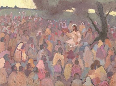 Lds Aesthetic, J Kirk Richards, Paintings Of Christ, Lds Artwork, Sermon On The Mount, Holy Holy, Jesus Artwork, Maria Magdalena, Pictures Of Christ