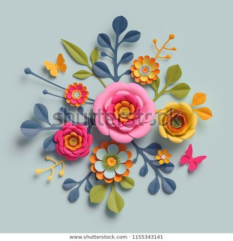 Craft Paper Flowers, Free Paper Flower Templates, Funny Business Cards, Paper Flower Templates, Flowers Autumn, Paper Cutout Art, Arrangement Floral, Light Blue Background, Christmas Cooking