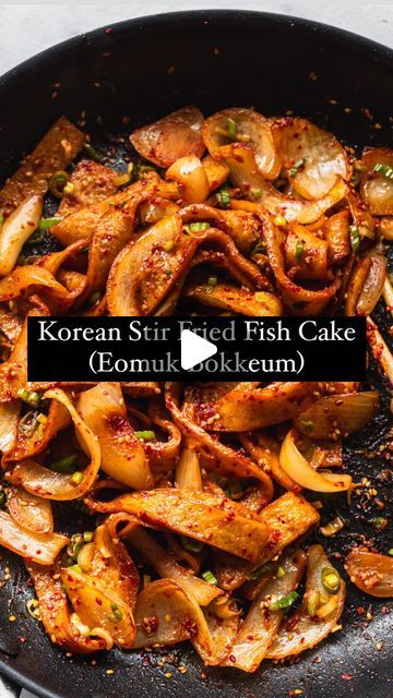 A favorite Korean side dish that’s so easy to make at home: Korean Stir Fried Fish Cakes or Eomuk Bokkeum ✨✨✨  You can make it sp... | Instagram Stir Fry Fish, Korean Fish Cake, Korean Stir Fry, Korean Kitchen, Sweet Cooking, Korean Side Dishes, Fish Cake, Cooking Wine, Fried Fish