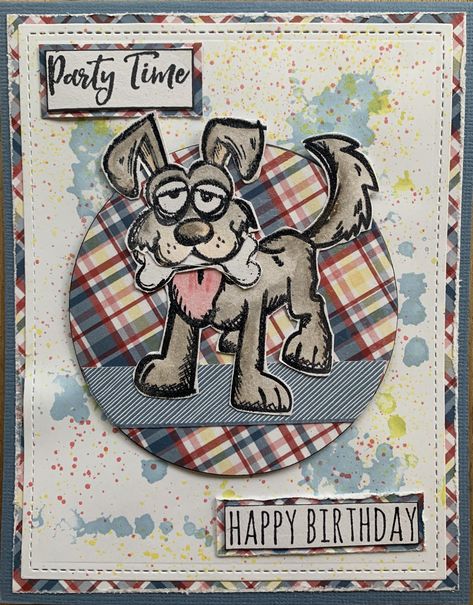 Tim Holtz Crazy Dogs Stamps, Crazy Dogs Cards, Tim Holtz Crazy Birds, Crazy Birds, Crazy Dogs, Tim Holtz Cards, Crazy Bird, Card Layouts, Ideas Handmade