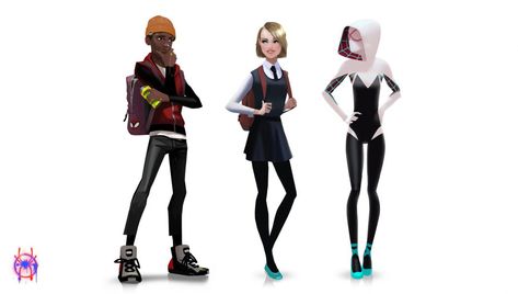 Spider-Man: Into the Spider-Verse Concept Art by Florent Auguy | Concept Art World Spiderman Across The Spider Verse Concept Art, Across The Spider Verse Concept Art, Gwen Stacy Concept Art, Atsv Concept Art, Into The Spiderverse Concept Art, Spiderverse Concept Art, Shiyoon Kim, Gesture Practice, Into The Spiderverse