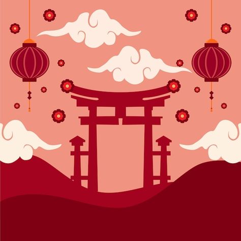 Chinese new year theme background | Premium Vector #Freepik #vector #tiger-2022 #chinese-new-year-2022 #chinese-cartoon #chinese-culture Chinese Culture Design, Chinese New Year Theme, New Year Theme, New Year Cartoon, Chinese New Year Background, Chinese New Year Poster, Chinese Theme, Relief Society Activities, Graduation Design