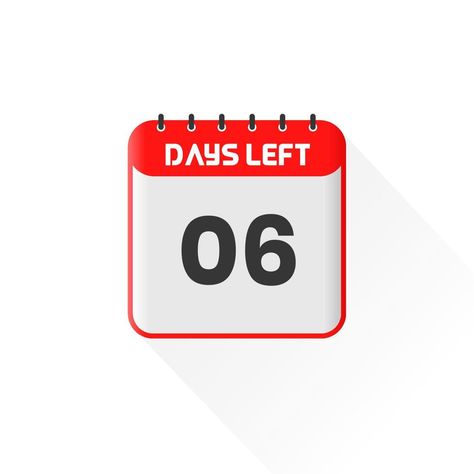 Countdown icon 6 Days Left for sales promotion. Promotional sales banner 6 days left to go 6 Days To Go Countdown, Alphabet Code, Eagle Wallpaper, Sales Promotion, Wedding Countdown, Day Left, Sale Banner, Sale Promotion, Days Left