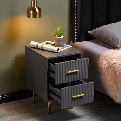 Cloakroom Storage, Luxury Bedside Table, Gray Nightstand, Bedside Essentials, Modern Bedside, Gold Bedroom, White Nightstand, Nightstand Storage, Drawer Design