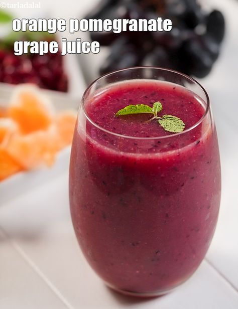 orange pomegranate grape juice recipe | Immunity booster black grape orange juice | healthy no sugar pomegranate orange juice | Grape Juice Recipe, Broccoli Juice, Tomato Juice Recipes, Cooking Shooking, Orange Pomegranate, Grapes Benefits, Juice Healthy, How To Make Orange, Healthy Indian Recipes