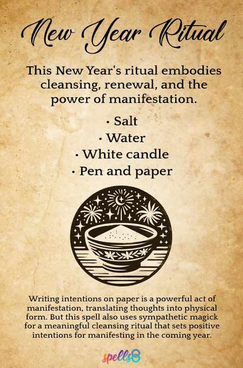 Witchy New Years Eve Rituals, New Years Spells, Water Ritual, New Year Traditions, Chinese New Year Traditions, Samhain Ritual, New Years Traditions, Candle Dressing, Spiritual Realm