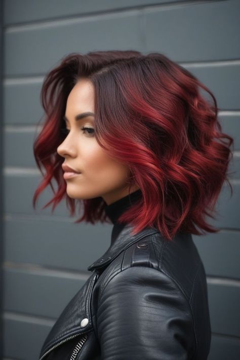 Jun 222024Discover (and saveyour own Pins on Pinterest. Raspberry Auburn Hair, Wavy Short Hairstyle Women, Red And Black Short Hair Ideas, Red Lob Hairstyle, Long Bob With Color, Bob Hair 2024, Bob Haircuts Thick Hair, Red Hair Ideas For Short Hair, Short Hair Red Highlights