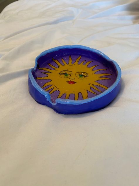 handmade clay by me ❤️ for sale on my depop @miabeck23 Hippie Sun, Sun Aesthetic, Handmade Clay, Handmade With Love, Trinket Dish, Trinket Dishes, With Love, Sun, For Sale