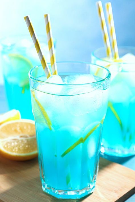 Ocean Water Cocktail, Ocean Water Drink, Sonic Ocean Water, Curacao Drink, Blue Curacao Drinks, Blue Lagoon Cocktail, Coconut Vodka, Easy Drinks To Make, Orange Liqueur