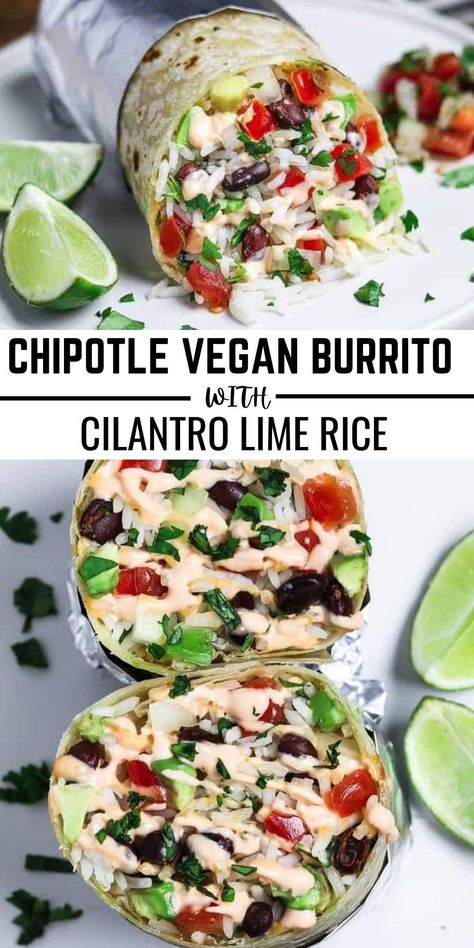 Frozen Yogurt Recipe Healthy, Lime Rice Recipes, Chipotle Black Beans, Vegan Burrito, Meatless Meal, Healthy Protein Meals, Healthy Recipes Clean, Shrimp Recipes Healthy, Healthy Paleo Recipes