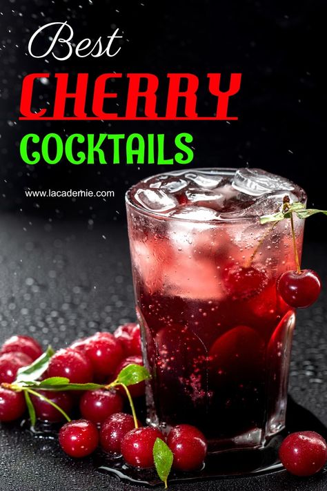 12 Best Cherry Cocktails for a Fruity Twist Black Cherry Juice Cocktail, Cherry Mixed Drinks Alcohol, Cherry Bounce Cocktail, Cherry Drinks Alcoholic, Cherry Vodka Drinks, Black Cherry Rum, Cherry Cocktails, Vanilla Cocktail, Marachino Cherries