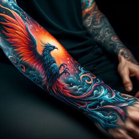 I will create your beautiful japanese tattoo design Realistic Japanese Tattoo, Phoenix Leg Tattoo, Dark Phoenix Tattoo, Flying Phoenix Tattoo, Phoenix Tattoo Sleeve, Uv Tattoos, Galaxy Tattoo Sleeve, Japanese Phoenix Tattoo, Bird Tattoo Sleeves