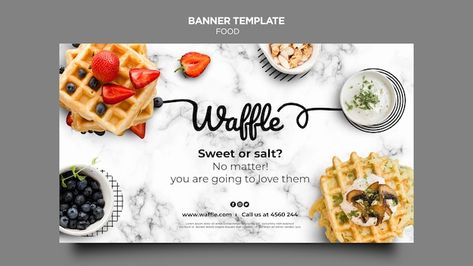 Dessert Waffles, Homepage Template, Food Banner, 50 Million, Protein Bars, Banner Template, Free Psd, Food Truck, Delicious Food