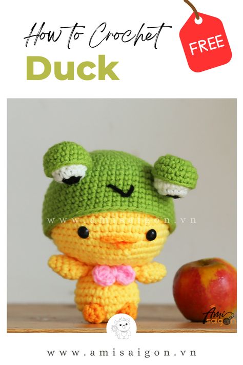 Crochet Duck, Frog Hat, Amigurumi Tutorial, Crochet Videos Tutorials, A Frog, Crochet Videos, Video Tutorials, Video Tutorial, Free Crochet