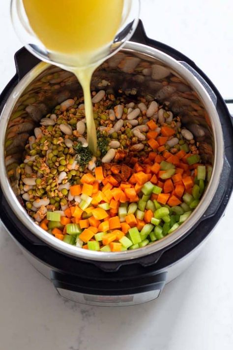 Green Lentil Soup Instant Pot, Pressure Cooker Lentils, Recipes Lentils, Lentil And Bacon Soup, Green Lentil Recipes, Instant Pot Lentil Soup, Lentils Instant Pot, Pressure Cooker Turkey, Lentils Recipes