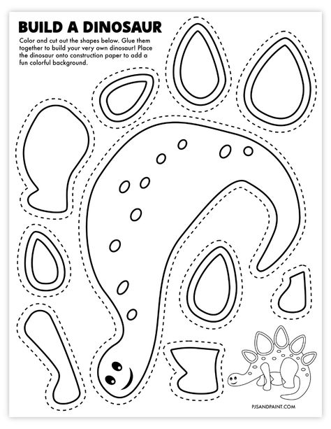 build a dinosaur Fossil Activities For Preschoolers, Build Your Own Dinosaur Craft, Build Your Own Dinosaur, Activity Sheet For Preschoolers, Dinosaur Art For Preschoolers, Preschool Crafts Dinosaurs, How To Catch A Dinosaur Activities, Dinosaur Stencil Printable, Pre K 3 Worksheets