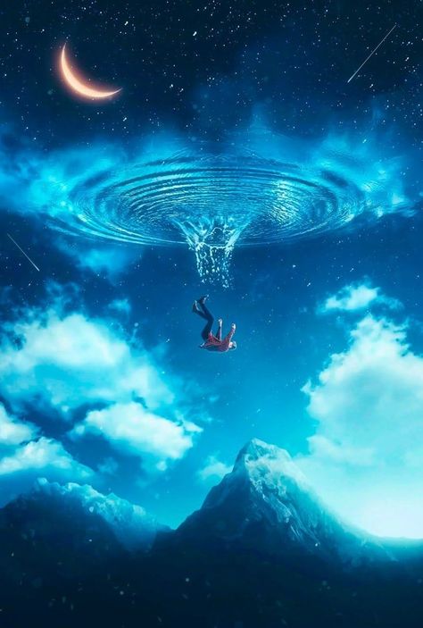 Man Falling From Sky, Man Falling, Person Falling, Falling From The Sky, Dream Art, Story Inspiration, Phone Wallpapers, Cartoon Wallpaper, Art Wallpaper