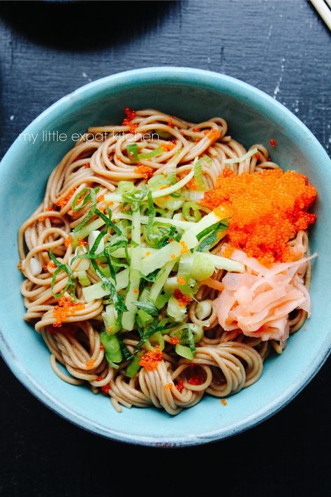 My Little Expat Kitchen: dressings Tobiko Recipe, Cold Soba Noodle Salad, Soba Noodle Salad, Cold Soba, Lemongrass Chicken, Soba Noodles Salad, Soba Noodle, Pan Fried Salmon, Cold Noodles