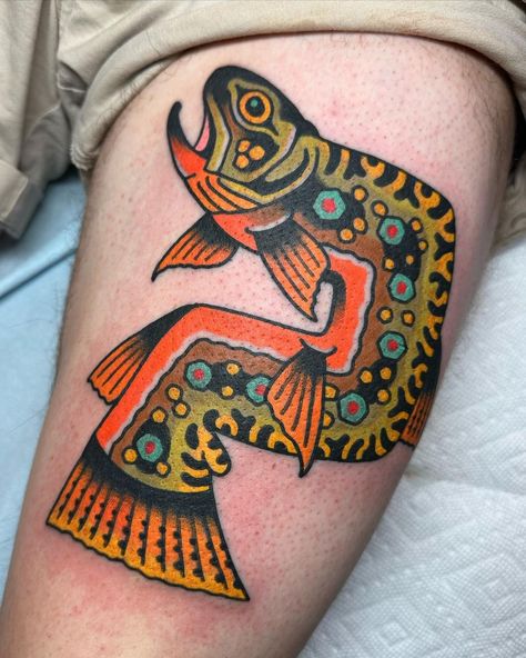 Angle Fish, Traditional Tattoo Inspiration, Dinosaur Tattoos, Palm Tattoos, American Tattoos, Fish Tattoo, Traditional Tattoo Art, Funny Tattoos, American Traditional Tattoo