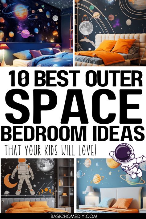 Girls Space Bedroom, Toddler Space Room, Themed Room Ideas, Space Bedroom Ideas, Boys Space Bedroom, Sun Solar System, Outer Space Room, Outer Space Bedroom, Bedroom Ideas For Kids