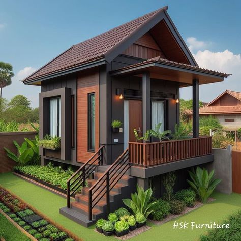 Philippine Farmhouse, Low Cost Apartment Design, Hawaiian House Exterior, Small Hut House, Kubo House Design, Philippines House Design, Small House Layout, Small House Design Exterior, Rest House