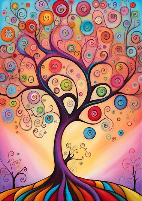 Tree Of Life Art Painting, Folk Art Tree Of Life, Tree Of Life Pictures, Circle Quilt Patterns, Tree Of Life Painting, Yoga Facts, Hundertwasser Art, Tree Of Life Art, Circle Quilts