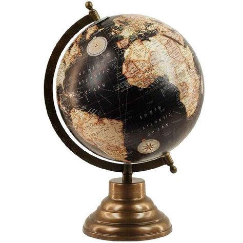 Dark Academia Png, World Atlas Map, Desk Globe, Desk Vintage, Black Globe, World Atlas, Atlas Map, Map Globe, Art Deco Home