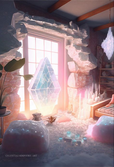 Spiritual Glam Aesthetic, Crystal Bedroom Aesthetic, Higher Self Aesthetic, Dark Skin Around Mouth, Goddess Room, Crystal Healing Room, Crystal House, Lounge Aesthetic, Crystal Bedroom