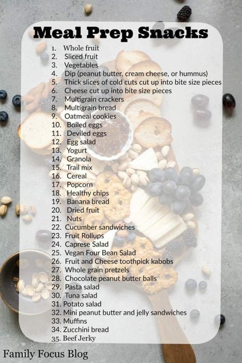 Meal Prep Snacks List Meal Prep For The Week List, Meal Prep Snack Ideas, Easy Healthy Ideas, Snack Ideas Easy, Prep Snacks, Snack Boxes Healthy, Cheap Meal Plans, Healthy Chips, Prep Food