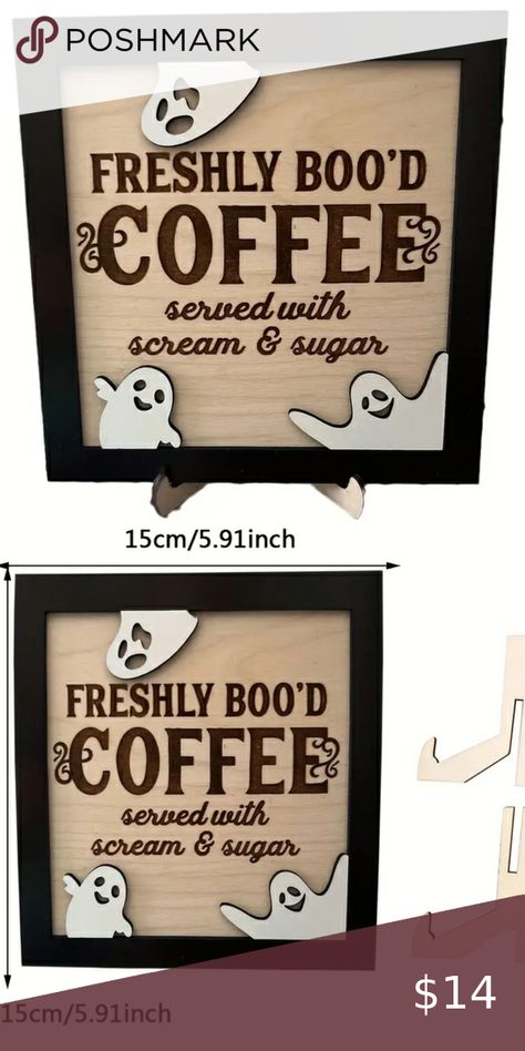 Freshly BOO’d Coffee Served with SCREAM & Sugar Sign Decor Coffee Cup Station Coffee Serving, Sign Decor, Trunk Or Treat, Fall Holidays, Scream, The Fall, Coffee Cup, Trunk, Coffee Shop