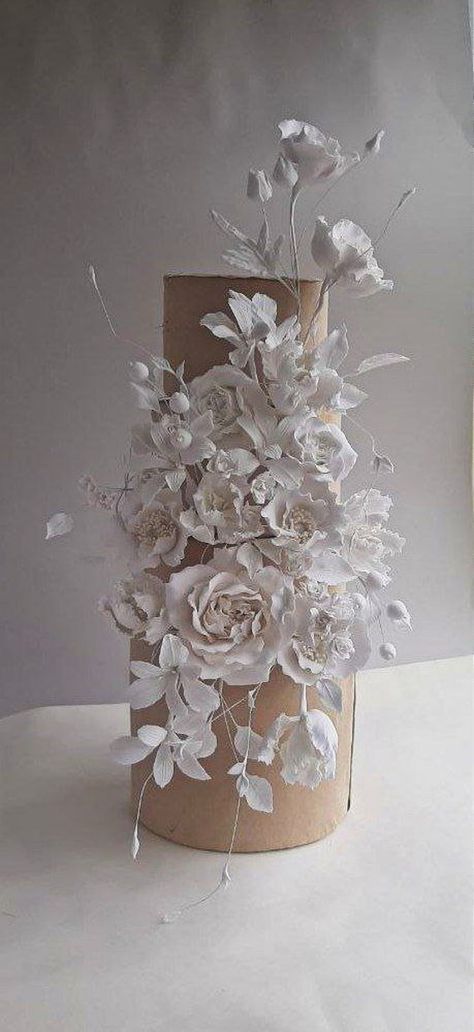 Sugar flower wedding cake