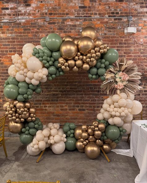 Look at this Balloon Beauty 😍 Event #2 of 3 of the week ✅ done - we are pushing through 💪🏽 Colors: @sempertex Eucalyptus, Pastel Dusk Cream & Reflex Gold Balloons Purchased From: @balloons_online Venue: @cityhallboutiqueevents Book me for your special day! . . . . . . #explorepage #balloongarland #raleighballoons #briasballoonboutique #balloonstylist #ballooninfluencer #contentcreator #influencer #birthdayballoons #ncballoons #balloonart #ballooninstallation #raleigh #raleighnc #balloo... Spa Colors, Balloon Installation, Book Me, Beauty Event, Spa Party, Gold Balloons, Balloon Art, Balloon Arch, Balloon Garland