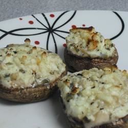 These mushrooms are stuffed with a spicy chorizo and Gorgonzola cheesy mixture that's sure to please at holiday parties. Parmesan Stuffed Mushrooms, Seafood Stuffed Mushrooms, Gorgonzola Recipes, Crab Stuffed Mushrooms, Cheesy Appetizer, Spreadable Cheese, Stuffed Mushroom, Crab And Lobster, Stuffed Mushroom Caps