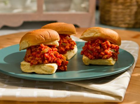 As seen on The Kitchen: Sloppy Jane Sliders Sloppy Jane Recipe, Ground Sirloin, Slider Recipes, Wrap Sandwiches, Chicken Burgers, Turkey Recipes, Kitchen Recipes, Dinner Time, Sliders