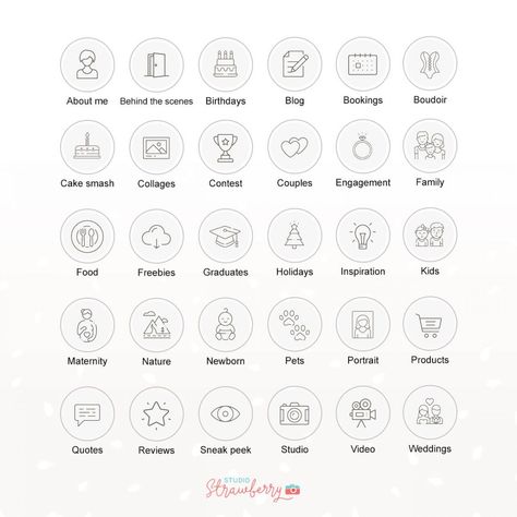 Photography Instagram Highlight Covers, Highlights Wallpaper, Photographers Price List, Icon Photography, Style Guide Template, Photography Price List, Highlight Covers Instagram, Instagram Story Highlight Icons, Mini Session Template