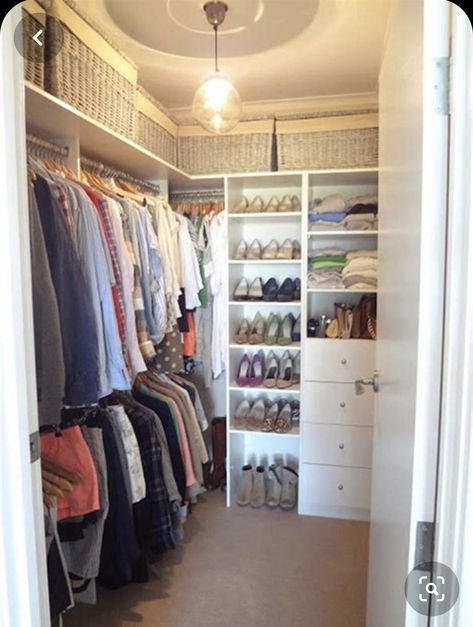 Walk In Bedroom Closet, Walk In Bedroom, In Bedroom Closet, Bedroom Closet Organization, Small Walk In Closet Organization, Small Master Closet, Organizing Walk In Closet, Lots Of Clothes, Small Walk In Closet