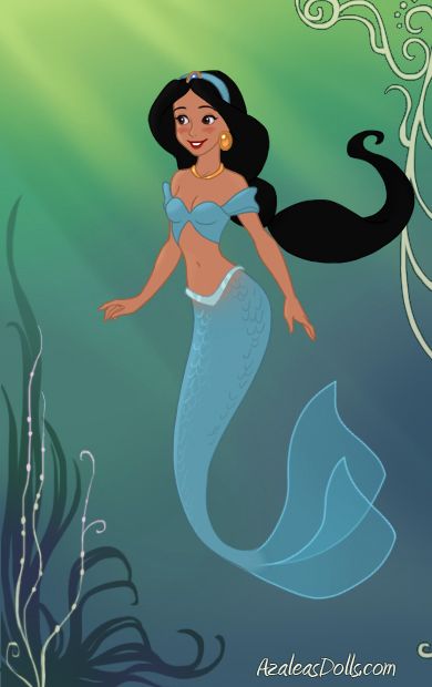 Jasmine - Mermaid by SportyPeach9891 on DeviantArt Disney Princesses As Mermaids, Azaleas Dolls, Mermaid Images, Disney Doll, Disney Cards, Mermaid Disney, Disney Posters, Mermaid Coloring Pages, Disney Magic Kingdom