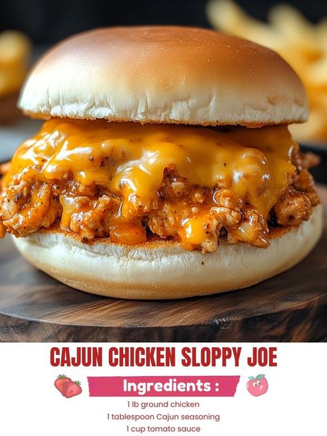 Spicy Sloppy Joe Recipe, Spicy Sloppy Joes, Chicken Sloppy Joe Recipe, Chicken Sloppy Joes, Loose Meat, Cajun Creole Recipes, Ground Chicken Recipes, Chicken Sandwich Recipes, Sloppy Joes Recipe