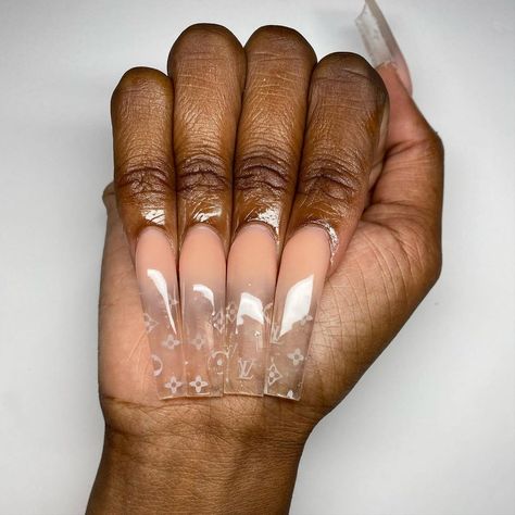 Clear Ombre Nails, Rain Nails, Nail Cam, Really Long Nails, Xl Nails, French Manicure Acrylic Nails, Quince Nails, Perfect Hands, Brown Acrylic Nails