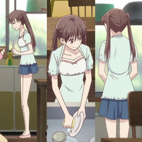 tohru honda mint shirt, blue skirt outfit Shoujo Anime Outfits, Fruits Basket Inspired Outfits, Tohru Hairstyles, Tohru Honda Clothes, Tohru Honda Outfit Aesthetic, Tohru Inspired Outfits, Tohru Honda Manga, Fruits Basket Outfits, Honda Tohru