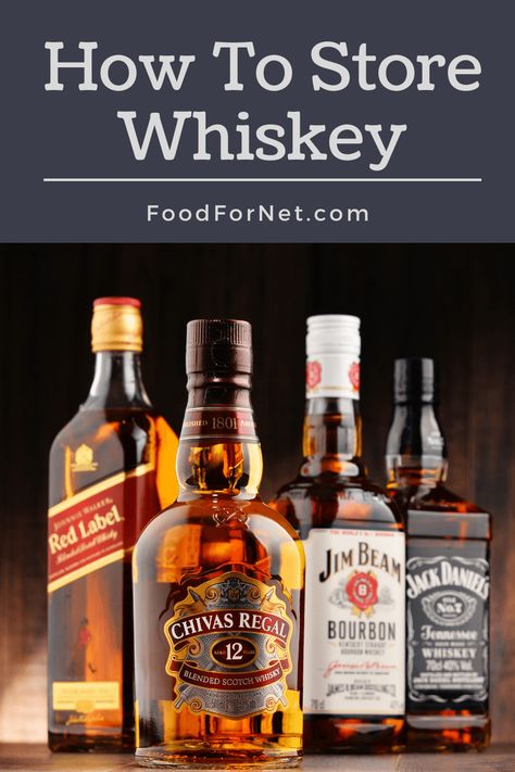 Whiskey doesn't age in the bottle and will oxidize, so the way you store your whiskey will make a large difference. In this post, we provide details for storing opened and unopened bottles of whiskey. #whiskey Expensive Whiskey, Whiskey Collection, Canadian Whiskey, Rare Whiskey, Aged Whiskey, Cocktail Drinks Alcoholic, Man Card, Whisky Bottle, Blended Scotch Whisky