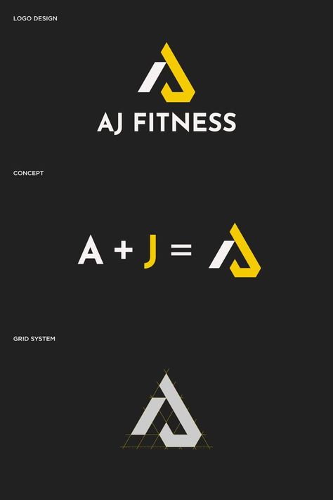 Hi! This logo design is for a personal fitness trainer AJ. I'd like you to share your thoughts about the logo design. Peace ✌️ #logo #design #fitness #gym #branding #aj Fitness Logos Ideas, All Logo Design, Sportswear Branding Design, Personal Training Logo Design, Gym Logos Ideas, Athletic Logo Design Inspiration, Fitness Center Logo, Personal Trainer Brand Identity, Logo And Branding Design