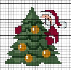 Cross Stitch Christmas Tree, Stitch Christmas Tree, Cross Stitch Christmas Cards, Santa Cross Stitch, Holiday Cross Stitch, Xmas Cross Stitch, Cross Stitch Christmas, Cross Stitch Christmas Ornaments, Small Cross Stitch