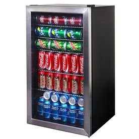 Shop NewAir 6.6-cu ft Stainless Steel and Black Freestanding Beverage Center at Lowes.com Cozinha Do Mickey Mouse, Refrigerator Ideas, Beverage Coolers, Refrigerator Cooler, Beer Fridge, Beverage Fridge, Beverage Refrigerator, Beverage Center, Mini Fridges