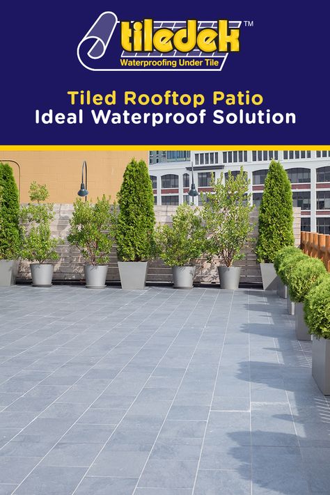 The elastomeric coating on the 1750 sqft rooftop patio at Seattle’s iconic Edgewater Hotel had failed, and the hotel owners decided to give the rooftop patio an upgrade with an attractive and durable outdoor tile surface. Tiledek was the perfect solution for reliable waterproofing under the new exterior tile surface. Learn more about the advantages of Tiledek – the ideal solution to exterior tile assemblies. Rooftop Tiles Design, Tiles For Rooftop, Rooftop Tiles, Terrace Tiles, Outdoor Tile, Seattle Hotels, Exterior Tiles, Hotel Owner, Rooftop Terrace Design