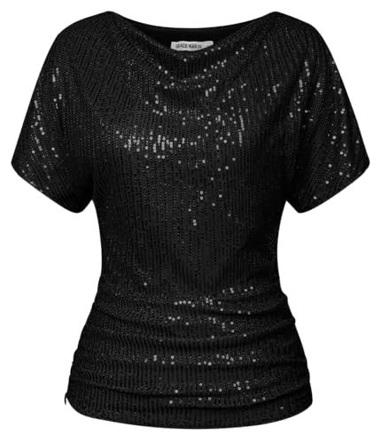 Sparkly Sequin Top, Sparkly Shirt, Party Blouse, Sequin Party, Glitter Party, Cowl Neck Top, Party Tops, Sequin Top, Shirt For Women